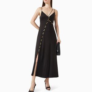 Aje Riddle Button Down Black Maxi Dress